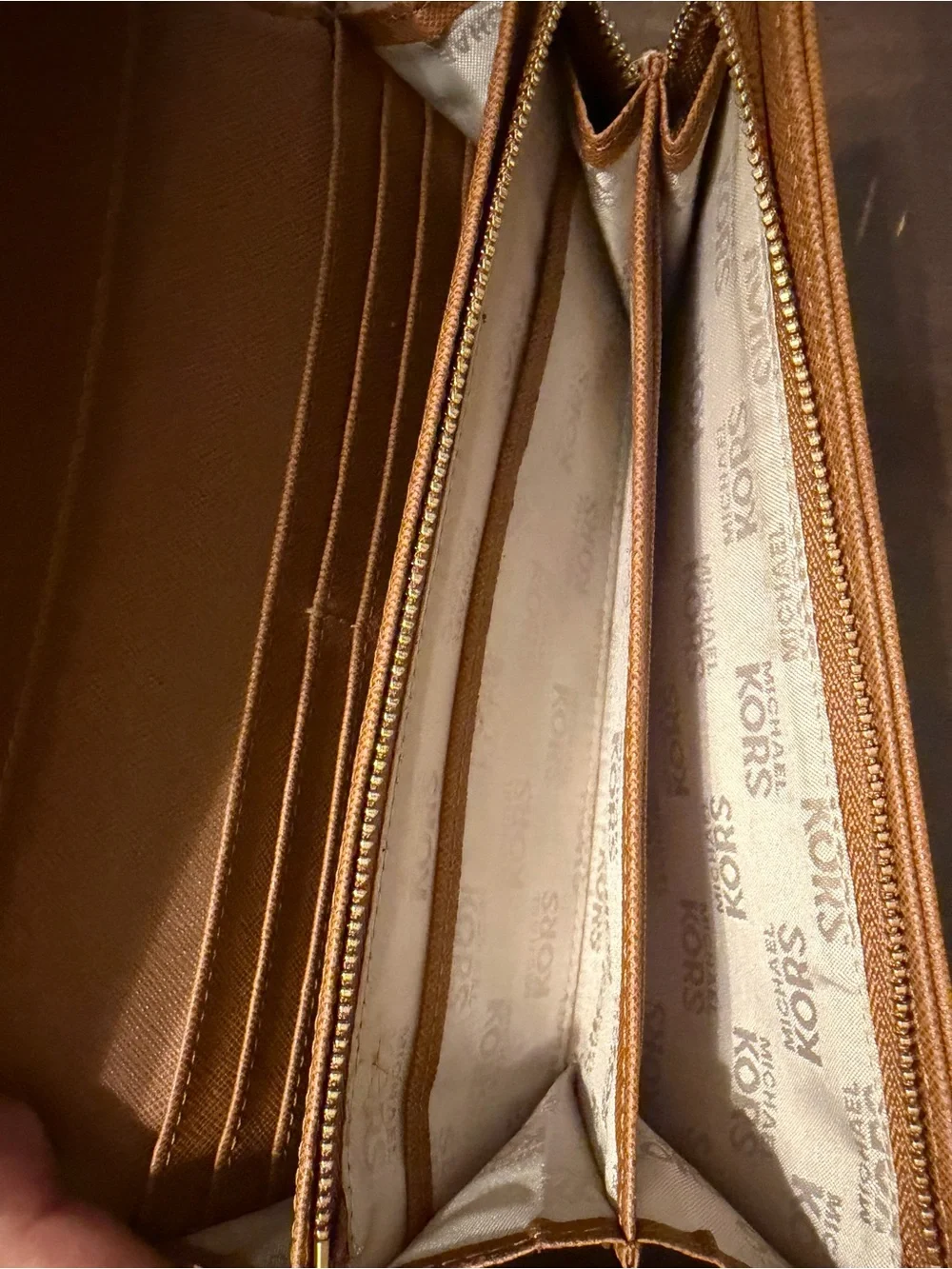 Michael Kors White and Gold Logo Wallet